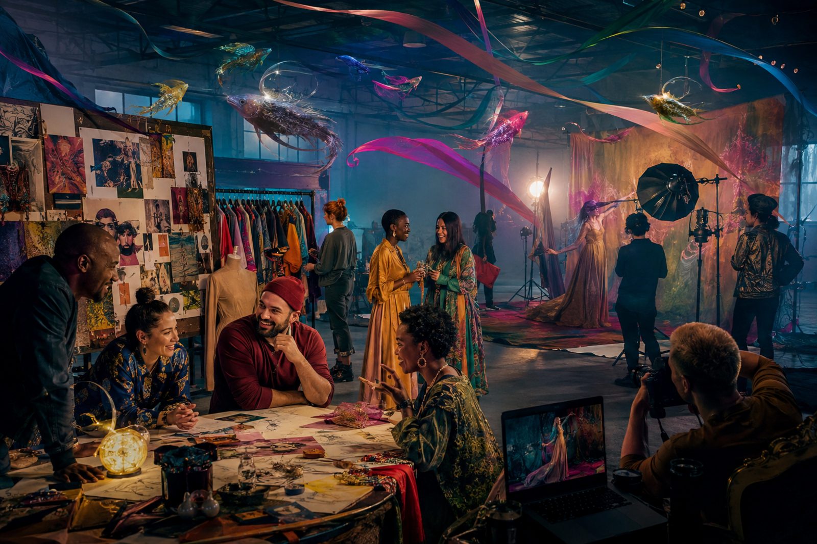 Costume and art department studio during a Tunnel TV production
